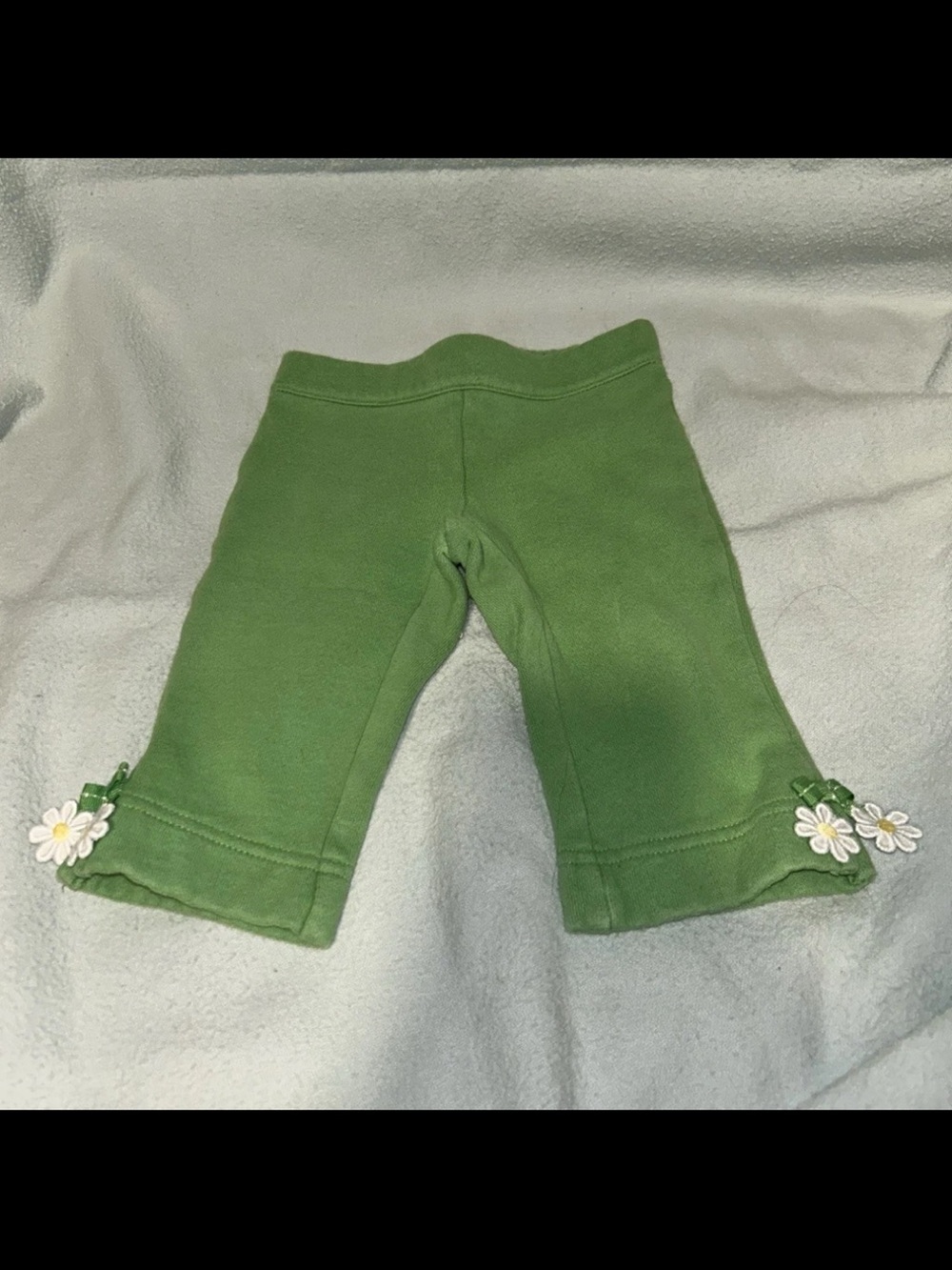Gymboree Green Daisy Trim Leggings